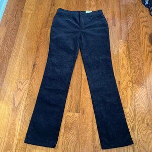 NWT ST JOHNS BAY WOMEN CORDUROY STRAIGHT LEGS BLACK PANTS IN SIZE 4